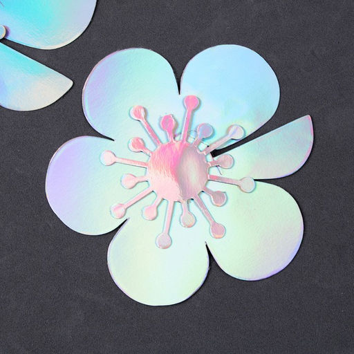 Цена за 2 шт. Топпер для торта Цветы, 6 шт., перламутр