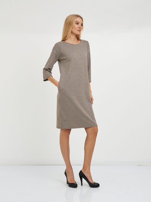 платье в клетку с декоративным элементом - Glenfield фото 3