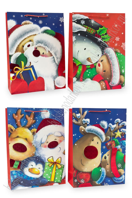 Пакет Новогодний 30*41,5*12 см (12 шт) SF-7826, микс №30