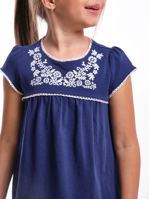 Футболка для девочки	 UD 1683 т.синий - Mini maxi фото 2