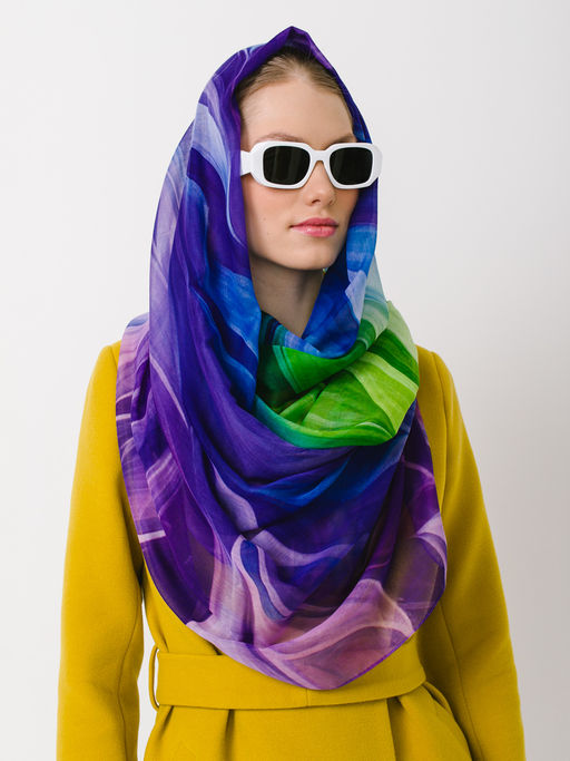 Большой мягкий очень нежный двусторонний палантин в стиле арт-деко - Tantino фото 3