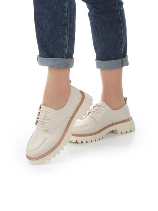 03-HY7-1D BEIGE Полуботинки женские (натуральная кожа)