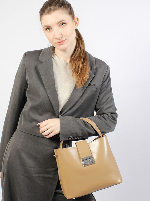 LACCOMA сумка Y8180R-капучинно натуральная кожа полиэстер  фото 2