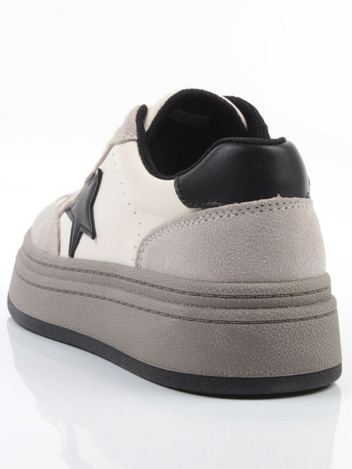 03-YE475-2 BEIGE/GREY Кроссовки женские (натуральная кожа) - Фабричный китай фото 6