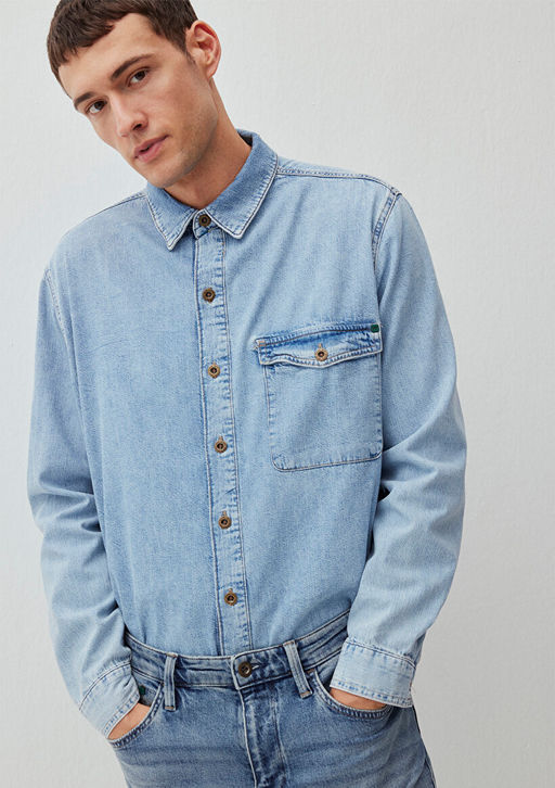 Tyler Regenerative Ac?k Mavi Denim Jean Gomlek  фото 3