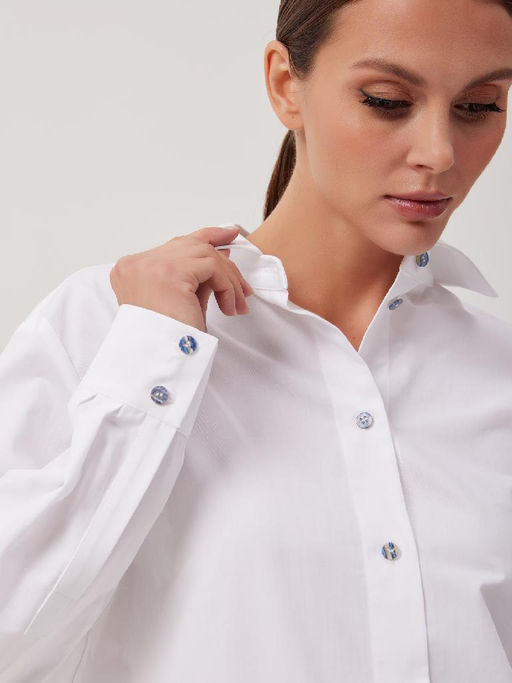 Рубашка женская 1231133005 navy - Eleganzza фото 4