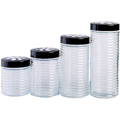 31027 Набор банок для сыпучик продуктов 4пр стекло/полипроп MB (х4) - Mayer&boch фото 2