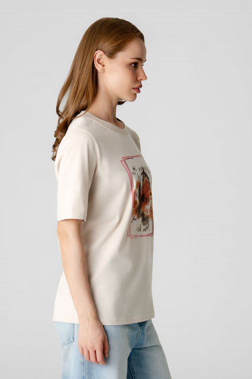 Арт. 31158 Футболка женская 44-52 (5 шт) Цвет:бежевый