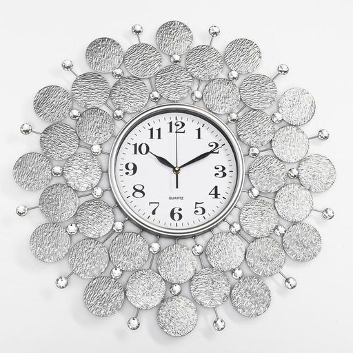 Часы настенные интерьерные «Пабраде», серия: Ажур, бесшумные, плавный ход, d=60 см, циферблат d=22 см, от батарейки 1хАА