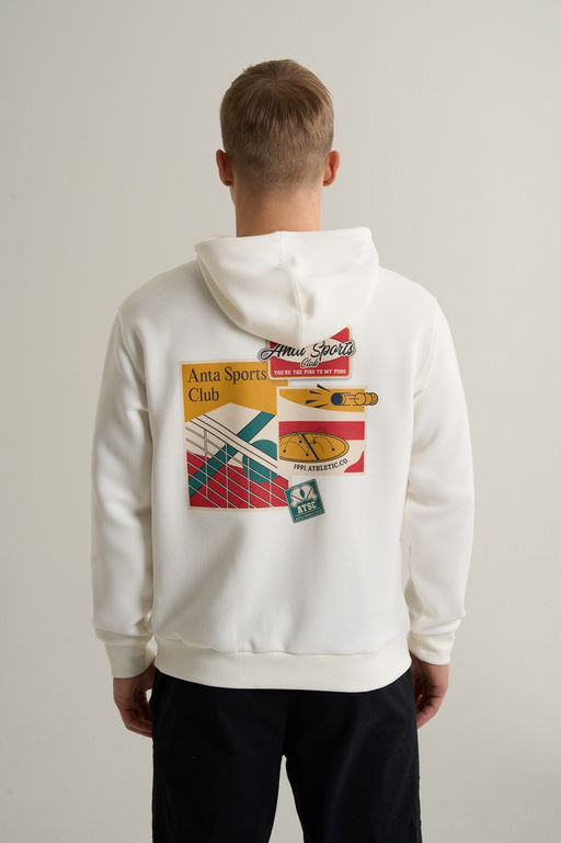 Худи Серо-белый ANTA SPORTS CLUB Sweat Hoodie фото 5