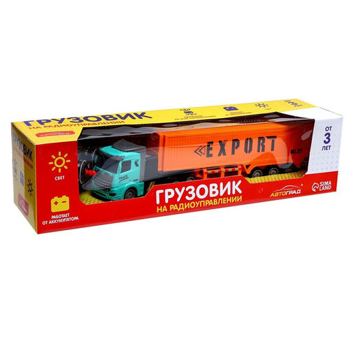 Грузовик радиоуправляемый Контейнеровоз, масштаб 1:48, свет, работает от аккумулятора - АвтоГрад фото 6
