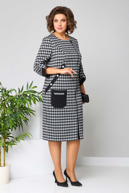 Платье Асолия 2695 чёрно-серый - NIKVA фото 2