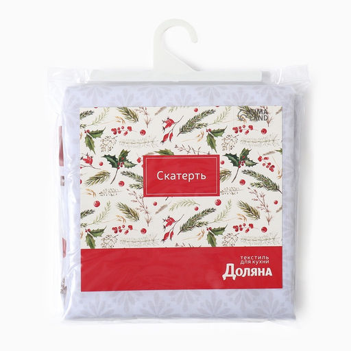 Скатерть новогодняя Доляна «Радостные моменты» 145×180 ± 3 см, 100% п/э
