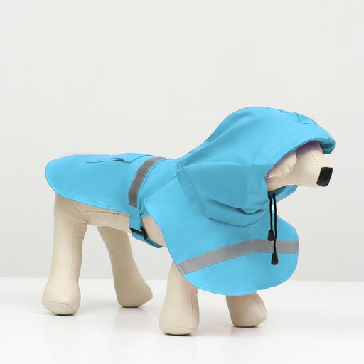 Дождевик для собак, размер XS (ДС 15-20, ОГ 17-22, ОШ 13-17 см), голубой - Simaland фото 14