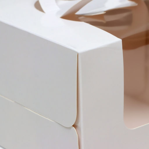 Коробка под бенто - торт с окном, белая, 13.5×13.5×10 см