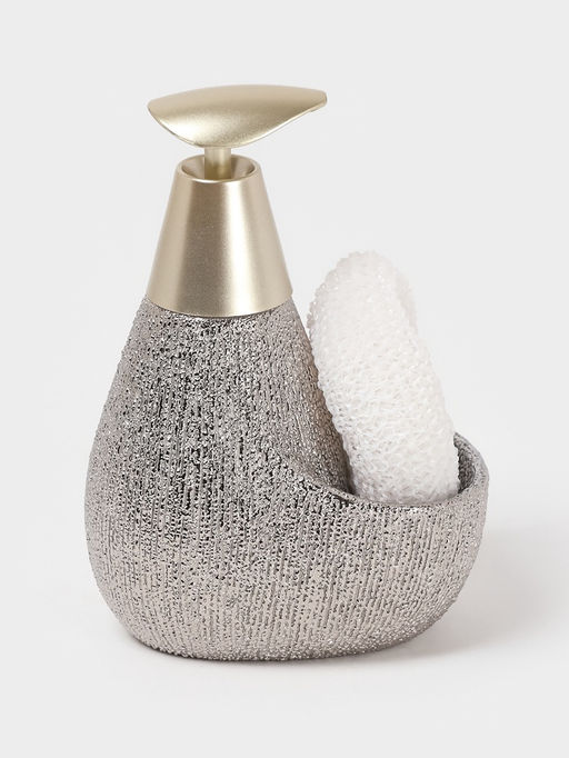 Дозатор для моющего средства с подставкой для губки Доляна «Африка», 350 мл, серый