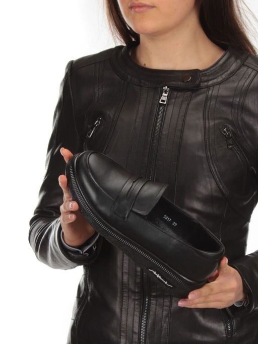 03-5317 BLACK Полуботинки женские (натуральная кожа)