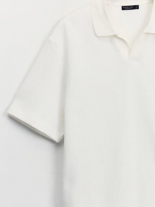 Футболка поло из фактурного хлопка / Zarina  фото 10