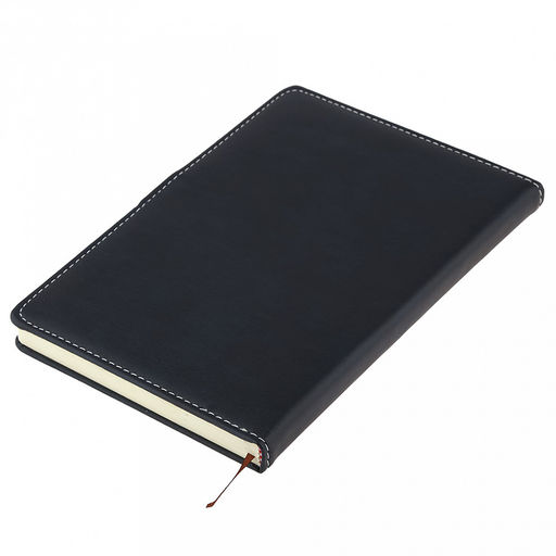 Ежедневник недатированный 14,2х21см "Одуванчик" 112 листов, в линейку, сшитый внутренний блок, с закладкой, обложка кожзам, отделочная строчка, тиснение золотом, цвет темно-синий, застежка на магните (Китай)