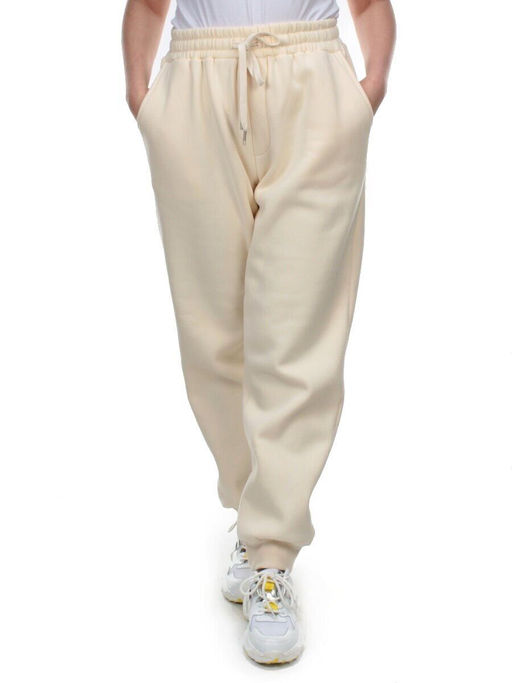 M077 BEIGE Брюки спортивные женские на флисе (100% хлопок) 7986 - Fashion фото 2