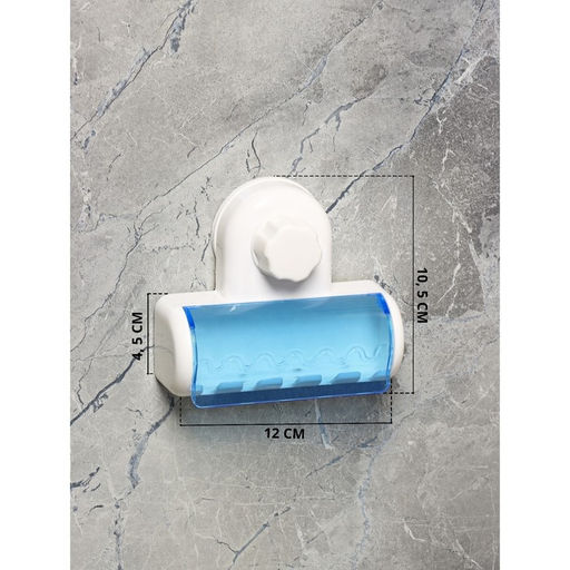 Держатель для зубных щёток на вакуумной присоске Доляна «Белая коллекция», 12×4.5×10.5 см