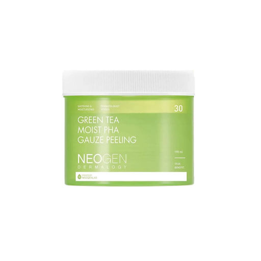 Пилинг-диски с зеленым чаем NEOGEN Dermalogy Green Tea Moist PHA Gauze Peeling, 190ml (30pads)