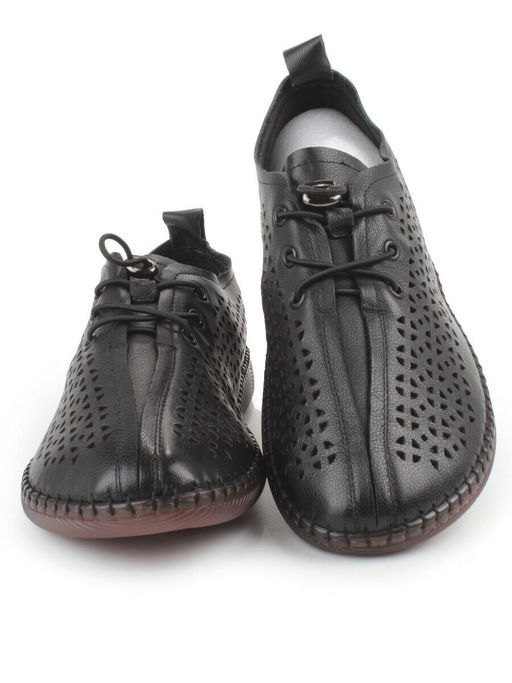 03-5005-1 BLACK Полуботинки женские летние (натуральная кожа)