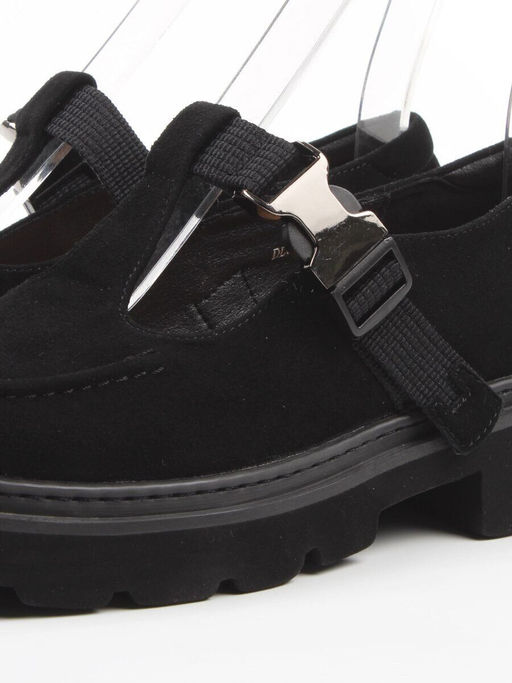 06-DLG06-3 BLACK Туфли женские (натуральная замша)