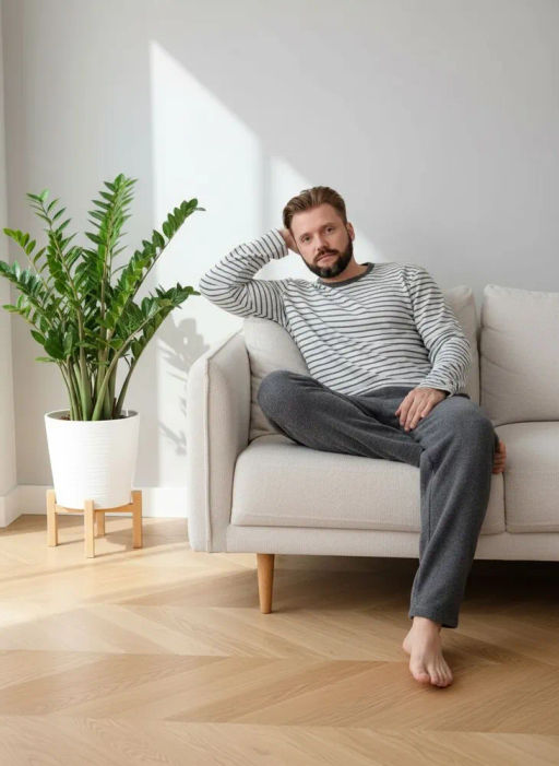 Пижама Вояж 2 серая, махра - Малина фото 6