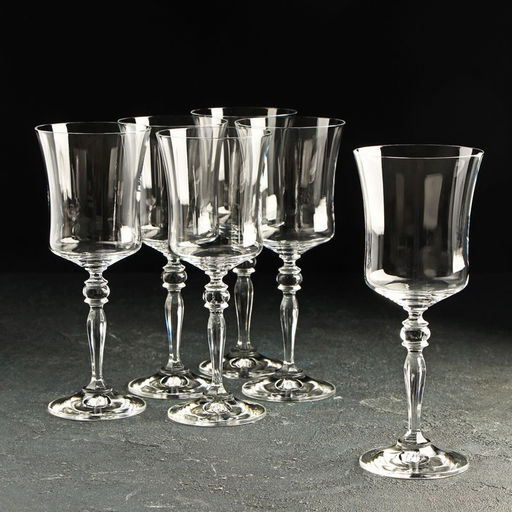 Набор бокалов для вина из хрустального стекла «Грация», 300 мл, 6 шт.