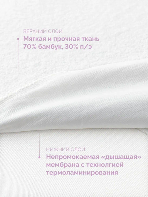 -20% Наматрасник непромокаемый Аквастоп Бамбук 90*200 Ecotex  фото 4