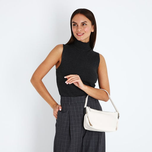 Сумка-багет на молнии, цвет белый - Simaland фото 2