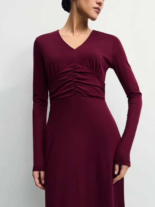 Платье миди со сборкой на талии / Zarina фото 2