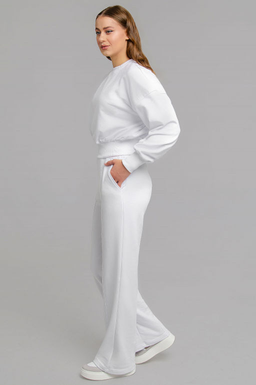 Арт. 2538  Костюм женский с брюками 44-48 (3 шт) Цвет:белый