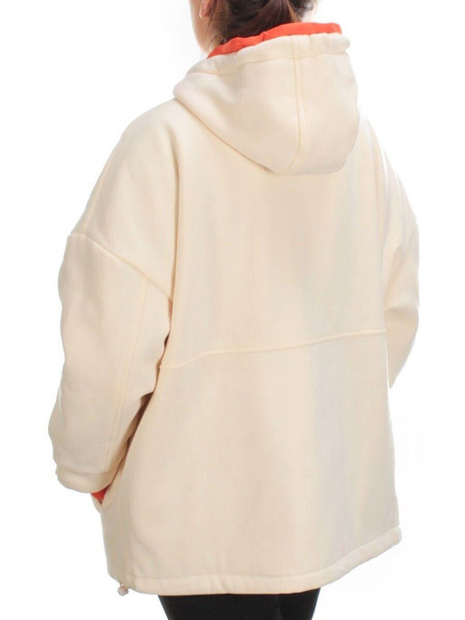 2561 BEIGE/ORANGE Худи женское (50 гр. синтепон) - Фабричный китай фото 4