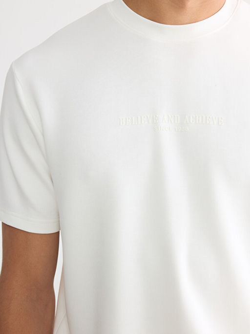 Relaxed Fit Kabartma Bask?l? Erkek Ti??rt