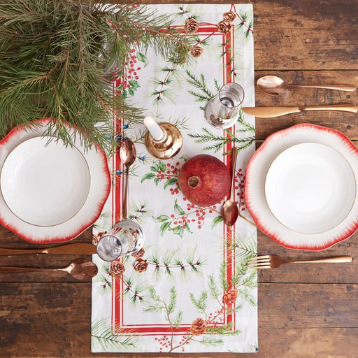 Дорожка на стол новогодняя Этель Новогодние листья 30х70 см, 100% хл, саржа 190 гр/м2  фото 3