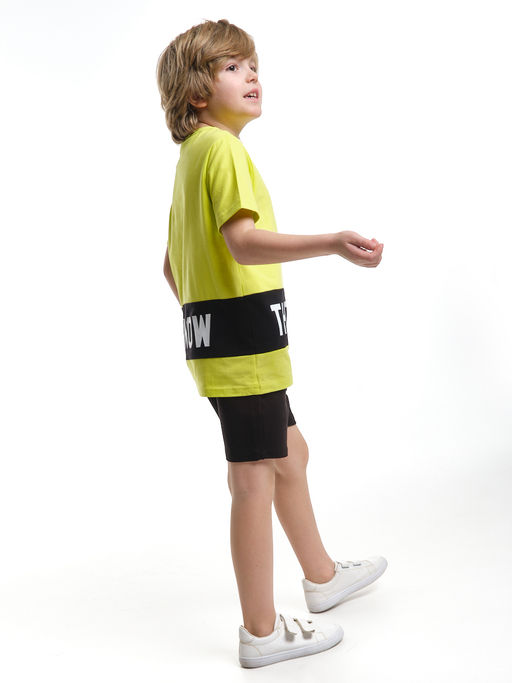 Комплект для мальчика с шортами UD 7663 неон-желт/черный - Mini maxi фото 3
