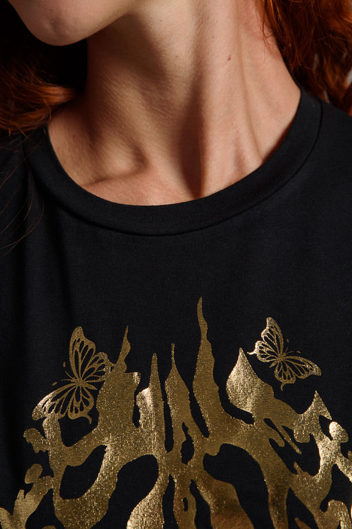 8544 Футболка с длинным рукавом женская (фольга)