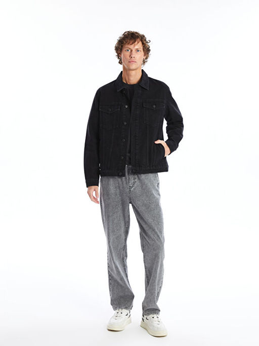 Standart Kal?p Erkek Jean Ceket