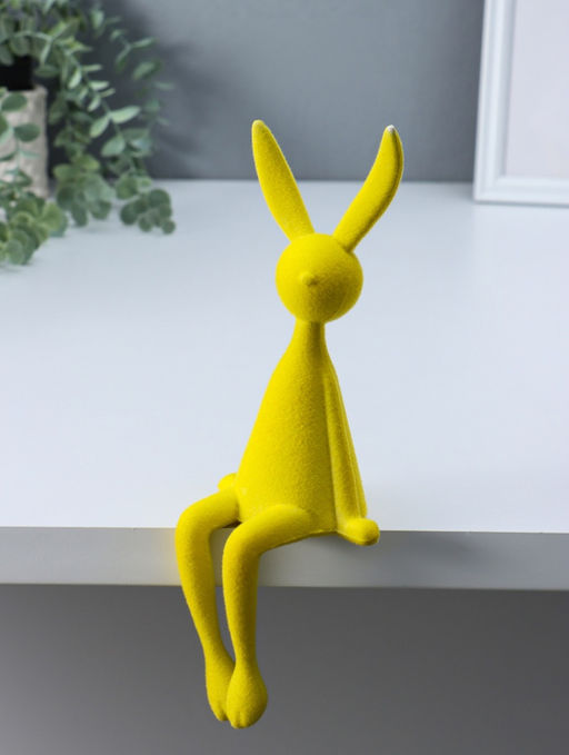 Фигурка настольная Зайчик, жёлтый, на полку, 9?10?28 см
