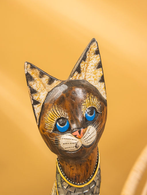 Сувенир «Кошка», 60×14×6 см, дерево, коричневый, МИКС
