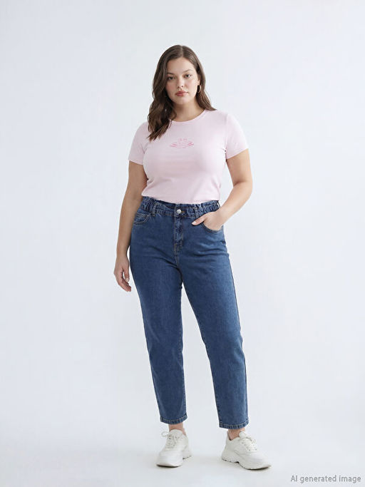 Beli Lastikli Slim Fit Kad?n Jean Pantolon