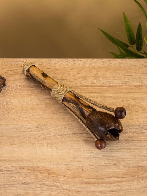 Сувенирный музыкальный инструмент Тек тек бамбук, махагон, 25х8х10 см