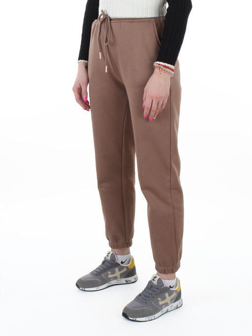 2804 BROWN Брюки спортивные утепленные женские (95% хлопок, 5% спандекс)