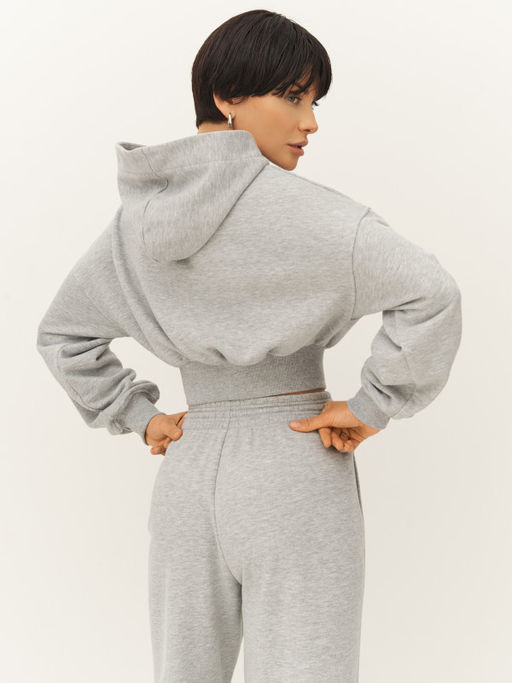 =Кроп-худи с капюшоном и широким поясом со шнуром на стоппере - NEVERLATE фото 2