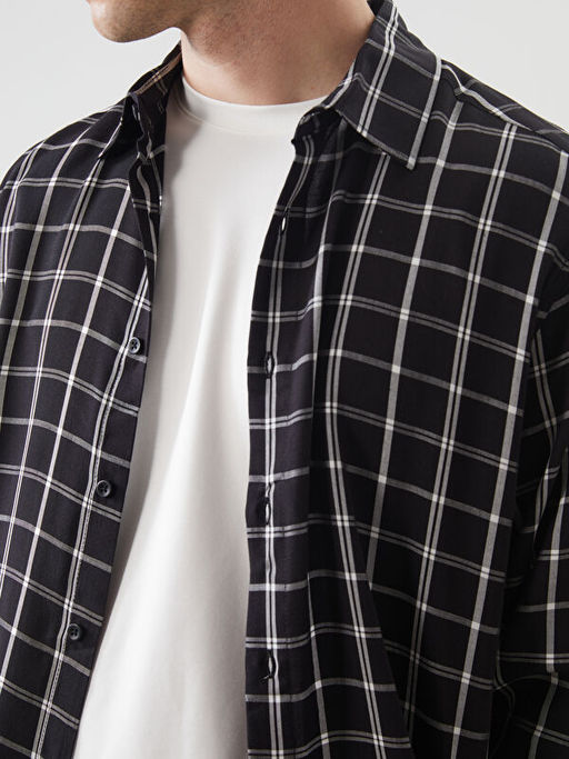 Rahat Kal?p Uzun Kollu Ekose Erkek G?mlek