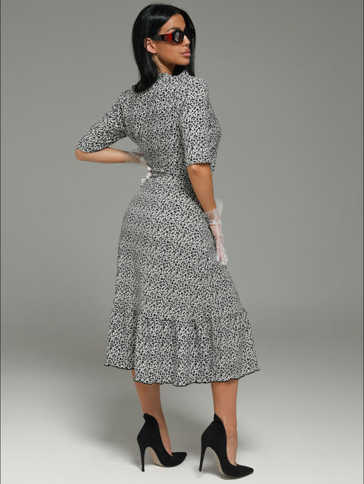 Мадонна платье женское (черно-белый леопард) - Lovetex фото 7