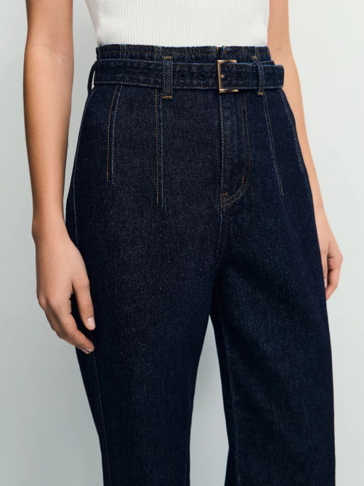 Джинсы straight с высокой посадкой с поясом / Zarina  фото 6