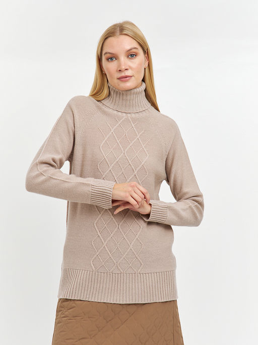 водолазка женская удлиненная с узором из ромбов - Glenfield фото 5